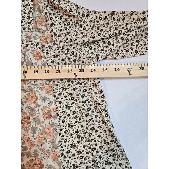 Umgee USA Floral Patchwork Long Sleeve Button Down Shirt Women Oversized XL New - Picture 7 of 11